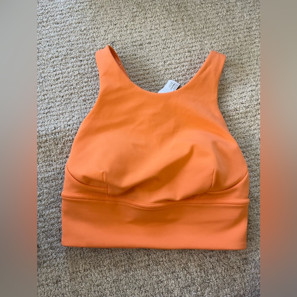 Lululemon wunder train longline bra orange size 2 athletic gym training